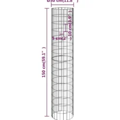 Krukker & Plantebeholdere^Plantekrukker - Living rundt gabion-havebede 3 stk. Ø30x150 cm galvaniseret stål