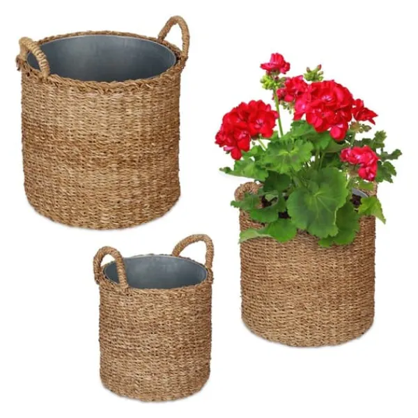 Outlet Plantekurvesæt, 42x37 cm, Natur, Sølv Havekurve