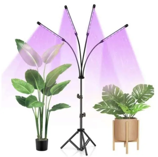 Outlet Plantelampe med Stativ / Plantebelysning - 4 LED-paneler Kit Til Plante- & Urtedyrkning