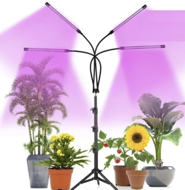 Outlet Plantelampe med Stativ / Plantebelysning - 4 LED-paneler Kit Til Plante- & Urtedyrkning