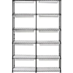 Plantestativer^Planteopsats med vækstlys, 90x35x150 cm, Sort, Metal