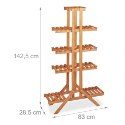 Plantestativer^Planteopsats, 142,5x83x28,5 cm, Brun