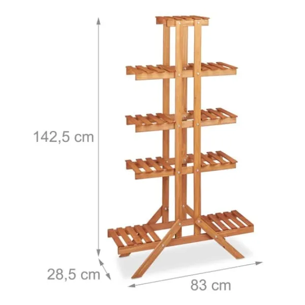 Plantestativer^Planteopsats, 142,5x83x28,5 cm, Brun