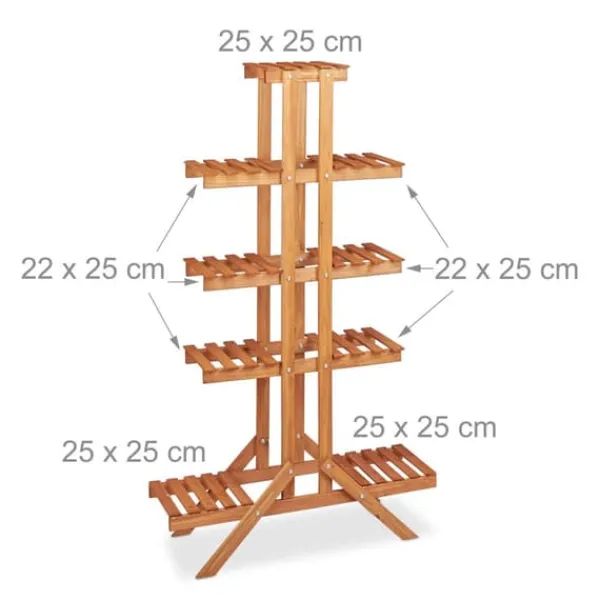 Plantestativer^Planteopsats, 142,5x83x28,5 cm, Brun