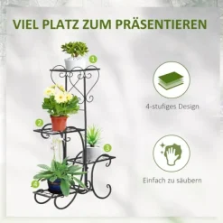 Sale Planteopsats, 45x24,5x80 cm, Sort Plantestativer
