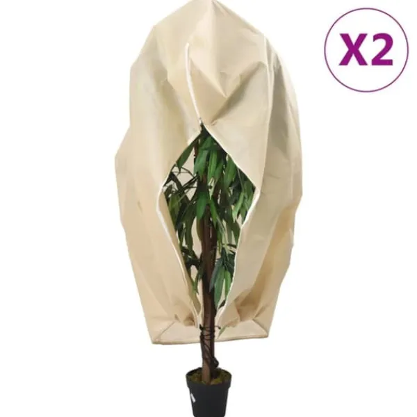 Haveduge^Planteovertræk med lynlås - Vinterbeskyttelse til planter | Size: 1,55x1,55 m | 2 stk. | 70 g/m²