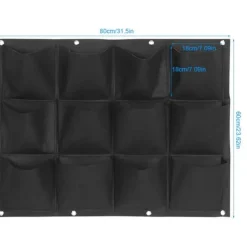 Krukker & Plantebeholdere^Plantepose Have Balkon Væg Vertikale Blomsterplanter Hængende Planter Sort Farve 12 Lommer
