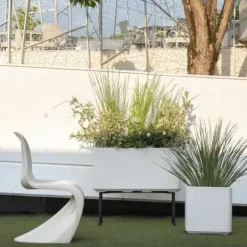 Hot Planter Deroma Cosmo Grey Plastic Recycled plastic 38 x 38 x 39 cm Squared Bucket 38 cm Krukker & Plantebeholdere
