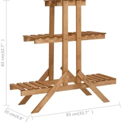 Hot Plantestativ i fyrretræ med 5 hylder - Organiser dine planter | Størrelse: 83x25x83 cm Plantestativer