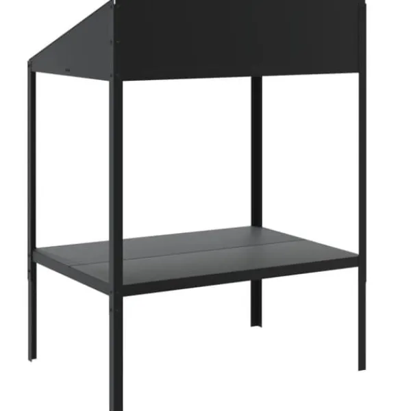 Outlet Plantestativ i galvaniseret stål - Robust blomsterstativ | Størrelse: 75,5x54,5x100 cm | Farve: Antracitgrå Plantestativer