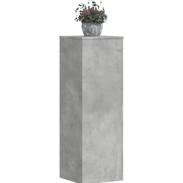 Plantestativer^Plantestativ i konstrueret træ - Slidstærkt og stabilt | Størrelse: 33x33x100 cm | Farve: Betongrå