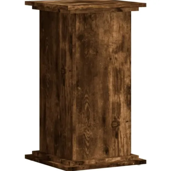 Clearance Plantestativ i konstrueret træ - Tidløst og stabilt design | Farve: Røget egetræ | Størrelse: 33x33x60 cm Plantestativer