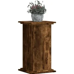 Clearance Plantestativ i konstrueret træ - Tidløst og stabilt design | Farve: Røget egetræ | Størrelse: 33x33x60 cm Plantestativer