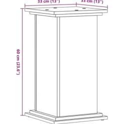 Best Plantestativ i konstrueret træ - Stabil og minimalistisk | Størrelse: 33x33x60 cm | Farve: Betongrå Plantestativer