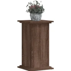 Discount Plantestativ i konstrueret træ - Stabil & tidløst design | Farve: Brun egetræsfarve | Størrelse: 33x33x60 cm Plantestativer