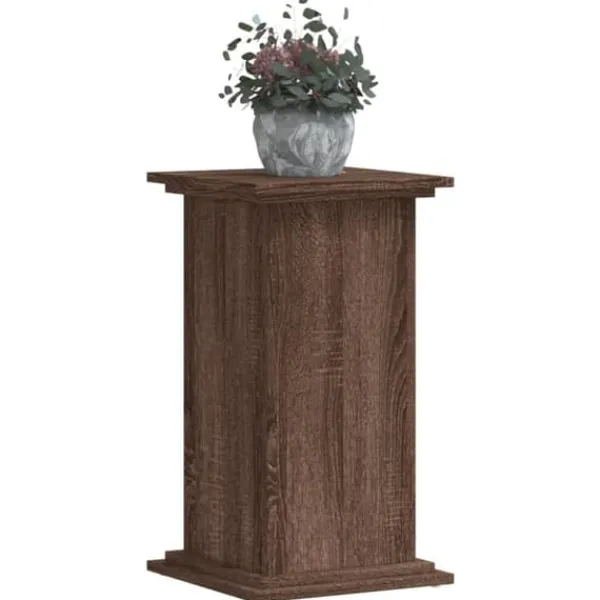 Discount Plantestativ i konstrueret træ - Stabil & tidløst design | Farve: Brun egetræsfarve | Størrelse: 33x33x60 cm Plantestativer