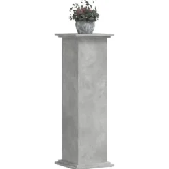 Discount Plantestativ i konstrueret træ - Blomsterstativ | Størrelse: 33x33x100 cm | Farve: Betongrå Plantestativer