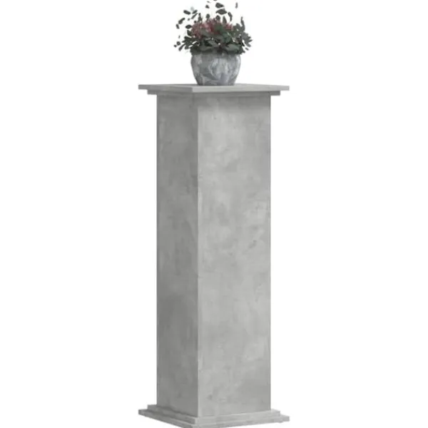 Discount Plantestativ i konstrueret træ - Blomsterstativ | Størrelse: 33x33x100 cm | Farve: Betongrå Plantestativer