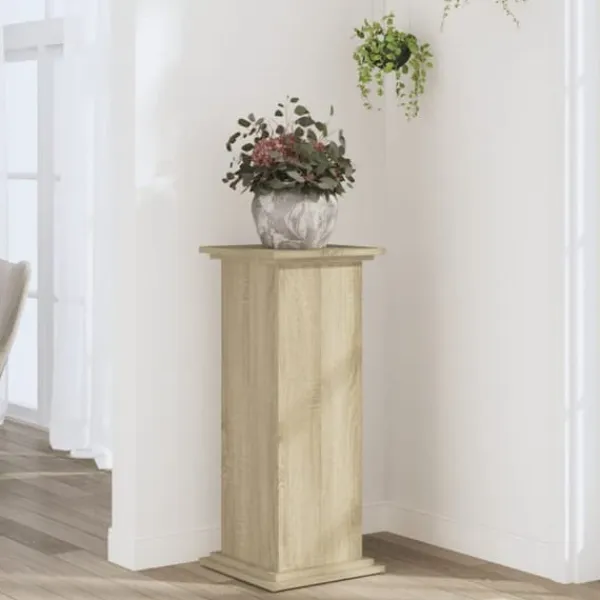 Clearance Plantestativ i konstrueret træ - Tidløst design | Størrelse: 33x33x80 cm | Farve: Sonoma-eg Plantestativer