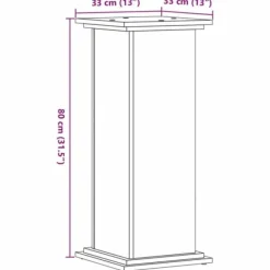 Clearance Plantestativ i konstrueret træ - Tidløst design | Størrelse: 33x33x80 cm | Farve: Sonoma-eg Plantestativer