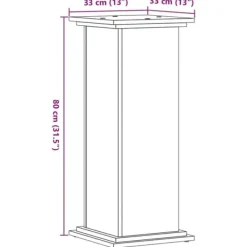 Plantestativer^Plantestativ i konstrueret træ - Minimalistisk design | Størrelse: 33x33x80 cm | Farve: Hvid