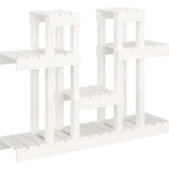 Sale Plantestativ i massivt fyrretræ - Hylder til blomster og planter | Størrelse: 104,5x25x77,5 cm | Farve: Hvid Plantestativer