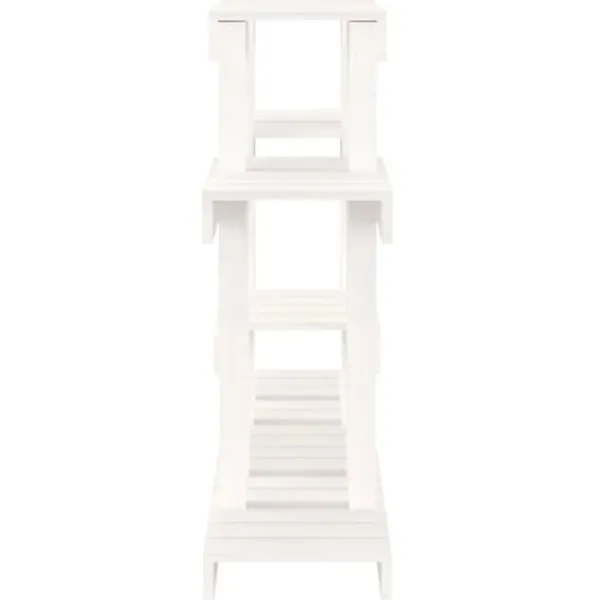 Sale Plantestativ i massivt fyrretræ - Hylder til blomster og planter | Størrelse: 104,5x25x77,5 cm | Farve: Hvid Plantestativer