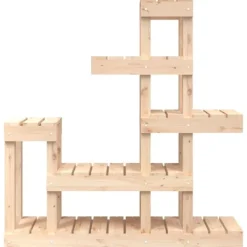 Discount Plantestativ i massivt fyrretræ - Plantehylde til indendørs og udendørs brug | Størrelse: 92x25x97 cm Plantestativer