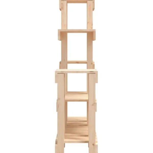 Discount Plantestativ i massivt fyrretræ - Plantehylde til indendørs og udendørs brug | Størrelse: 92x25x97 cm Plantestativer