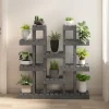 New Plantestativ i massivt fyrretræ - Elegant plantehylde | Størrelse: 104,5x25x109,5 cm | Farve: Grå Plantestativer
