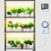Kit Til Plante- & Urtedyrkning^Plantestativ med væksterlys 4 etager, 180W, 150 cm, Høj væksthylle til planter, justerbar lysstyrke, hurtig installation.