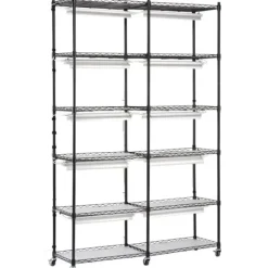 Clearance Plantestativ med vækstlys 6 etager, 200W, 59,1'', indendørs plantehylde, optimal vækst, justerbar lysstyrke. Plantestativer