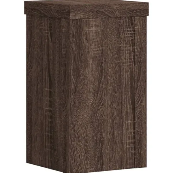 Outlet Plantestativ sæt 2 stk. i konstrueret træ - Slidstærk | Farve: Brun eg | Størrelse: 10x10x18 cm Plantestativer