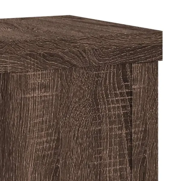 Outlet Plantestativ sæt 2 stk. i konstrueret træ - Slidstærk | Farve: Brun eg | Størrelse: 10x10x18 cm Plantestativer