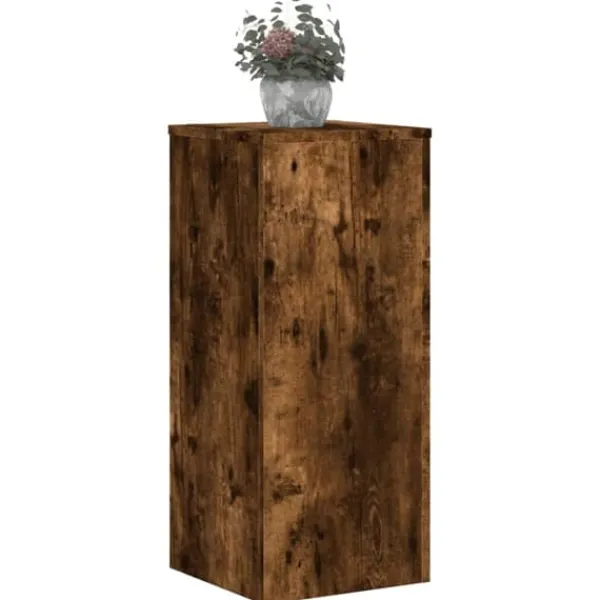 Hot Plantestativer 2 stk. - Robust blomsterstativ i konstrueret træ | Størrelse: 30x30x70 cm | Farve: Røget eg Plantestativer
