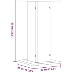 New Plantestativer 2 stk. - Slidstærkt konstrueret træ | Farve: Sort | Størrelse: 30x30x60 cm Plantestativer