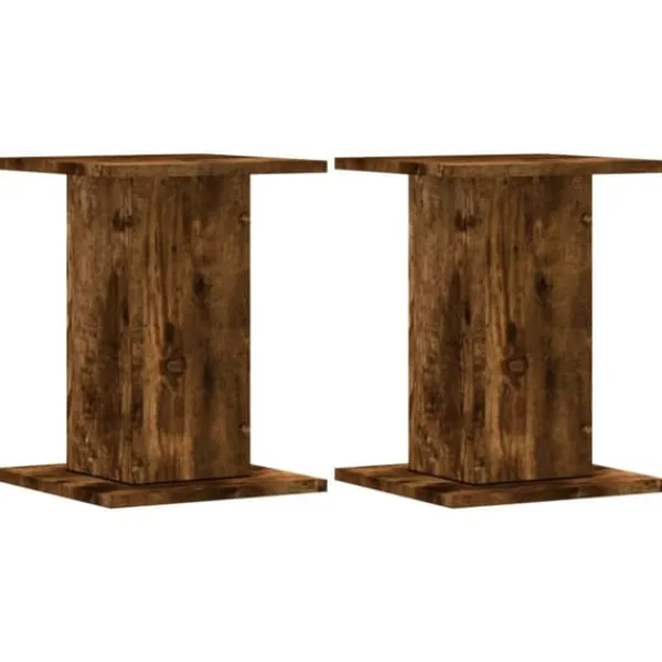 Plantestativer^Plantestativer 2 stk. - Slidstærkt konstrueret træ | Størrelse: 30x30x40 cm | Farve: Røget eg