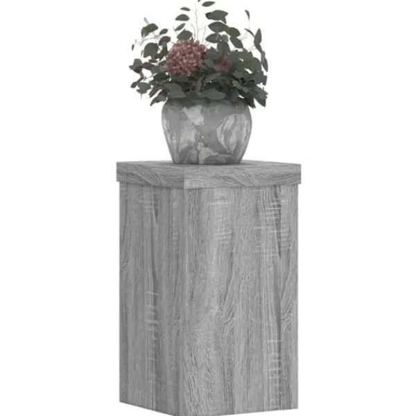 Clearance Plantestativer 2 stk. - Slidstærkt trædesign | Farve: Grå sonoma-eg | Størrelse: 10x10x18 cm Plantestativer