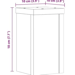 Clearance Plantestativer 2 stk. - Slidstærkt trædesign | Farve: Grå sonoma-eg | Størrelse: 10x10x18 cm Plantestativer