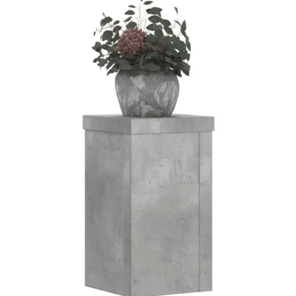 Plantestativer^Plantestativer 2 stk. - Slidstærkt konstrueret træ | Farve: Betongrå | Størrelse: 10x10x18 cm