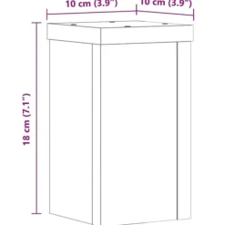Plantestativer^Plantestativer 2 stk. - Slidstærkt konstrueret træ | Farve: Betongrå | Størrelse: 10x10x18 cm