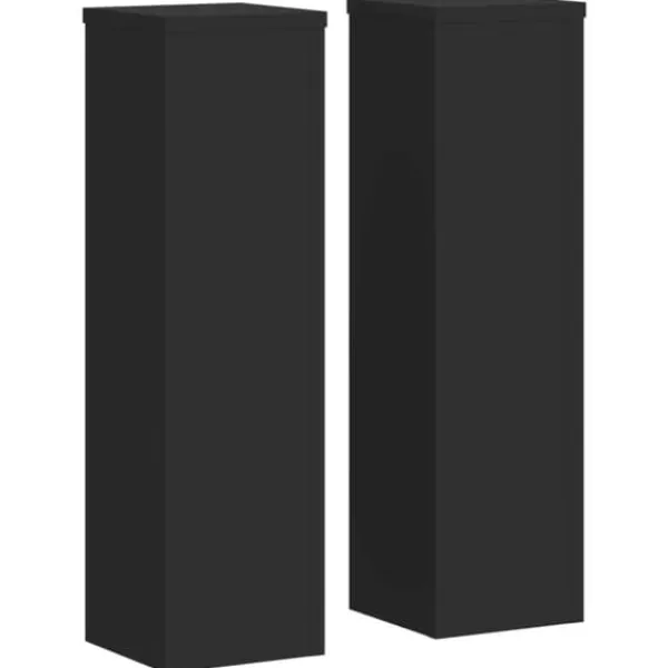 Online Plantestativer 2 stk. - Slidstærkt konstrueret træ | Farve: Sort | Størrelse: 17x17x60 cm Plantestativer