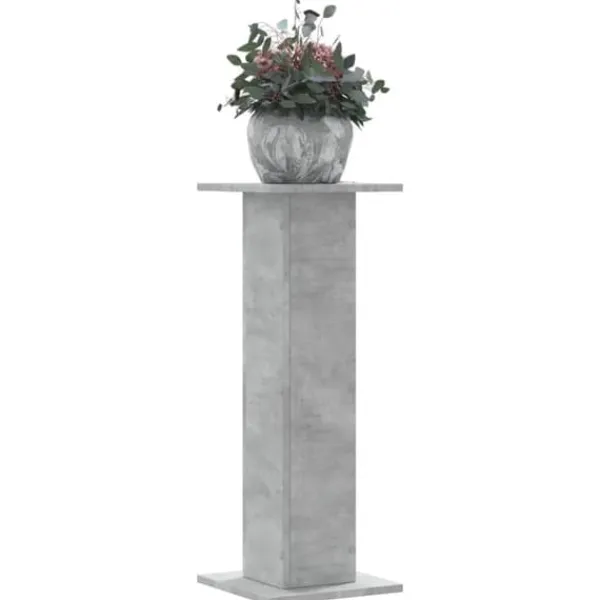Plantestativer^Plantestativer 2 stk. - Stabilt trædesign | Størrelse: 30x30x80 cm | Farve: Betongrå