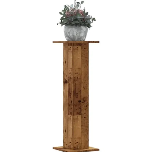 Plantestativer^Plantestativer 2 stk. - Stabilt konstrueret træ | Størrelse: 30x30x95 cm | Farve: Antik træ