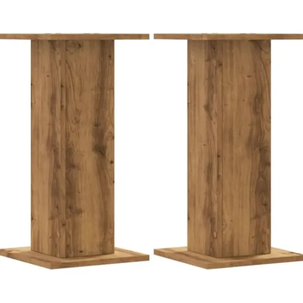 Plantestativer^Plantestativer 2 stk. - Stabilt trædesign | Farve: Egetræsfarve | Størrelse: 30x30x60 cm