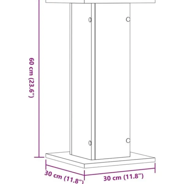 Plantestativer^Plantestativer 2 stk. - Stabilt trædesign | Farve: Egetræsfarve | Størrelse: 30x30x60 cm