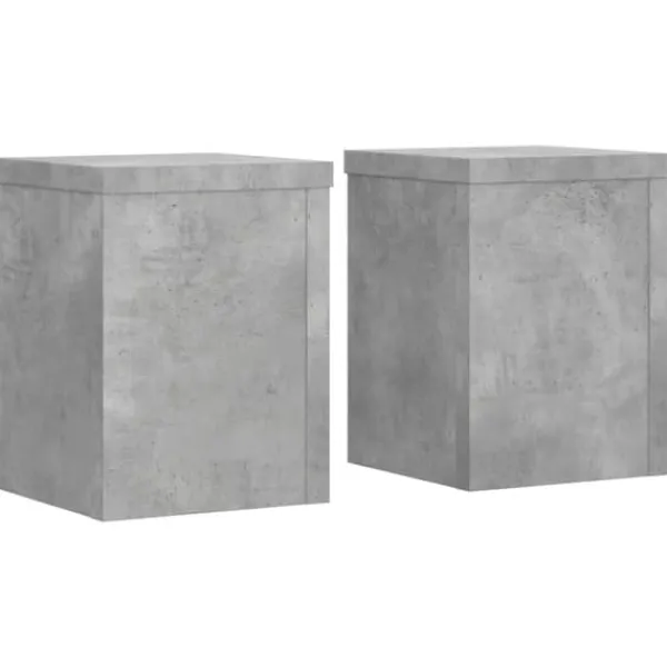 Plantestativer^Plantestativer 2 stk. - Stabilt træ design til planter | Størrelse: 15x15x20 cm | Farve: Betongrå