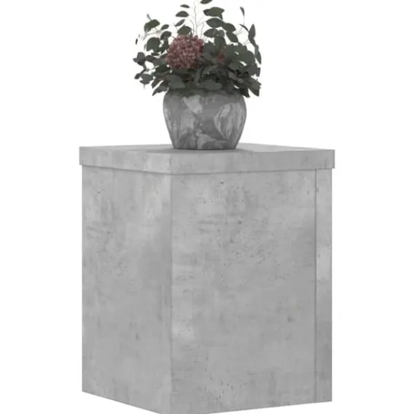 Plantestativer^Plantestativer 2 stk. - Stabilt træ design til planter | Størrelse: 15x15x20 cm | Farve: Betongrå