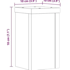 Plantestativer^Plantestativer 2 stk. - Tidløst design i konstrueret træ | Størrelse: 10x10x18 cm | Farve: Sort