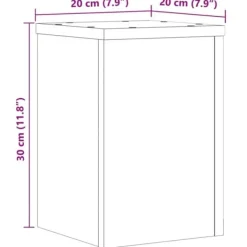 Plantestativer^Plantestativer 2 stk. i konstrueret træ - Slidstærkt & stabilt | Størrelse: 20x20x30 cm | Farve: Sonoma-eg